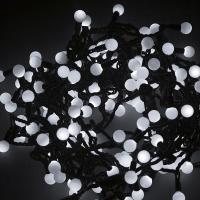 Гирлянда светодиодная Мультишарики Ø17,5мм 20м 200 LED БЕЛЫЙ черный ПВХ IP65 постоянное свечение 230В нужен блок 303-500 NEON-NIGHT