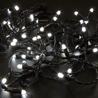 Гирлянда светодиодная Нить 10м 100 LED БЕЛЫЙ черный ПВХ IP65 эффект мерцания 24В соединяется NEON-NIGHT нужен трансформатор 531-100/531-311/531-312