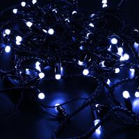Гирлянда светодиодная Нить 10м 100 LED СИНИЙ черный ПВХ IP65 постоянное свечение 230В соединяется нужен блок 303-500 NEON-NIGHT