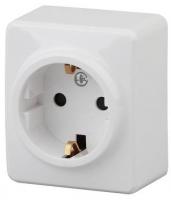 11-2204-01 ЭРА Розетка 2P+E Schuko со шторками, 16АХ-250В, ОУ, Эра Эксперт, белый (16/160/3200)