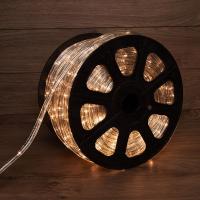 Дюралайт LED трехжильный 230В 13мм 24 LED/м ТЕПЛЫЙ БЕЛЫЙ свечение с динамикой модуль 4м бухта 100м NEON-NIGHT Эконом