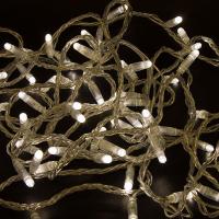 Гирлянда светодиодная Нить 10м 200 LED ТЕПЛЫЙ БЕЛЫЙ прозрачный ПВХ IP65 эффект мерцания 230В соединяется нужен блок 303-500-1 NEON-NIGHT