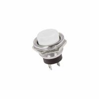 Выключатель-кнопка металл 250V 2А (2с) OFF-(ON) Ø16.2 белая (RWD-306) REXANT