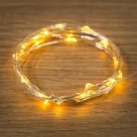 Гирлянда светодиодная Роса 2м, 20LED, ЖЕЛТЫЙ, IP20, тонкий батарейный блок, 2хCR2032 в комплекте NEON-NIGHT