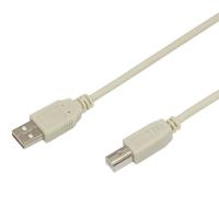 Кабель USB-А– USB-B, 2,4А, 1,8м, ПВХ, серый REXANT