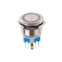 Кнопка антивандальная Ø22 12В(LED) Б/Фикс (5с) OFF-(ON) / ON-(OFF) подсв/красная REXANT