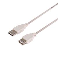 Кабель шт. USB-A – гн. USB-A, 2,4А, 5м, ПВХ, серый REXANT