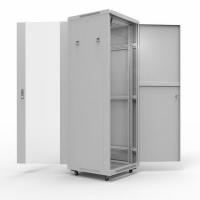 Шкаф напольный 19" 47U 600х800мм, передняя дверь стекло, задняя дверь металл, RAL 7035 REXANT