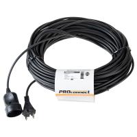 Удлинитель-шнур ПВС 2х0,75, 30м, б/з, 6А, 1300Вт, IP20, черный (Сделано в России) PROconnect