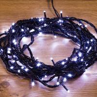 Гирлянда Нить управляемая 20м 200 LED БЕЛЫЙ черный ПВХ IP65 свечение с динамикой 230В нужен контроллер 217-204 NEON-NIGHT