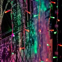 Гирлянда светодиодная Занавес 2х2м 200 LED RGB прозрачный ПВХ IP65 свечение с динамикой 230В блок в комплекте NEON-NIGHT