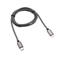 Кабель Type-C – Lightning, 2,4A 1м, в нейлоновой графитовой оплетке, Power Delivery REXANT
