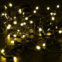 Гирлянда светодиодная Нить 10м 100 LED ЖЕЛТЫЙ черный ПВХ IP65 эффект мерцания 230В соединяется нужен блок 303-500 NEON-NIGHT