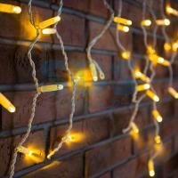 Гирлянда светодиодная Бахрома (Айсикл) 2,4х0,6м 76 LED ТЕПЛЫЙ БЕЛЫЙ белый ПВХ IP65 постоянное свечение 230В нужен блок 303-500-1 NEON-NIGHT