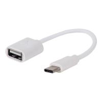 Кабель USB OTG, шт. Type-C – гн. USB-А, 2,4A, 0,15м, ПВХ, белый REXANT