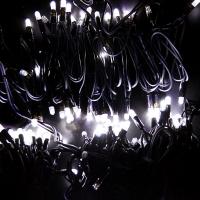 Гирлянда светодиодная Нить 20м 200 LED БЕЛЫЙ черный каучук IP67 100% мерцание 230В соединяется NEON-NIGHT нужен блок 315-000