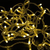 Гирлянда светодиодная Нить 10м 100 LED ЖЕЛТЫЙ прозрачный ПВХ IP65 эффект мерцания 24В соединяется NEON-NIGHT нужен трансформатор 531-100/531-311/531-312