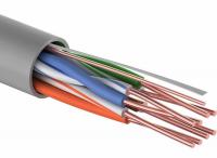 Кабель витая пара омедненный U/UTP, CCA, CAT 5e, PVC, 4PR 24AWG, INDOOR, SOLID, серый, 305м PROconnect
