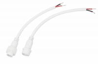 Соединительный кабель (2pin) герметичный (IP67) 2х1,0мм²  белый  REXANT