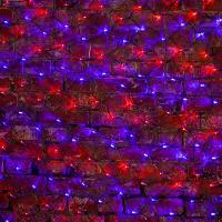 Гирлянда светодиодная Сеть 2,5х2,5м 432 LED КРАСНЫЙ/СИНИЙ черный ПВХ IP65 свечение с динамикой 230В контроллер в комплекте NEON-NIGHT