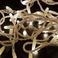 Гирлянда светодиодная Нить 10м 100 LED ТЕПЛЫЙ БЕЛЫЙ белый ПВХ IP65 эффект мерцания 24В соединяется NEON-NIGHT нужен трансформатор 531-100/531-311/531-312