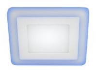 LED 4-9 BL Светильник ЭРА светодиодный квадратный c cиней подсветкой LED 9W   220V 4000K