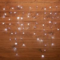 Гирлянда светодиодная Бахрома 3*0,8 м 200 LED БЕЛЫЕ, прозрачный ПВХ
