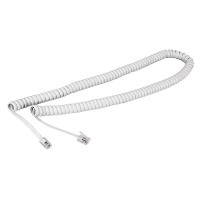 Шнур для телефонной трубки, витой RJ-10 (4P-4C), 4м, белый REXANT