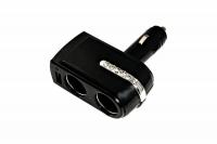Разветвитель автоприкуривателя, 2 гнезда, 1хUSB (5В, 1000мА) REXANT