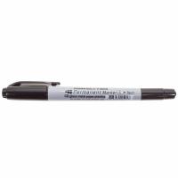 Маркер перманентный двухсторонний Multi Marker Twin 2мм/1мм, черный, пулевидный Crown