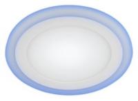 LED 3-9 BL Светильник ЭРА светодиодный круглый c cиней подсветкой LED 9W   220V 4000K