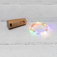 Гирлянда светодиодная Роса с пробкой 2м, 20LED,МУЛЬТИКОЛОР, IP20, 3хLR44 в комплекте NEON-NIGHT