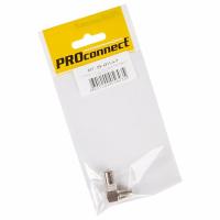 Переходник антенный, (гнездо F - штекер TV), угловой, 1 шт. PROconnect
