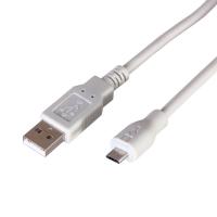 Кабель USB-A – micro USB, 1А, 1,8м, ПВХ, белый REXANT