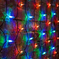 Гирлянда светодиодная Сеть 2x1,5м 288 LED МУЛЬТИ черный каучук IP67 постоянное свечение 230В блок в комплекте NEON-NIGHT