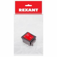 Выключатель клавишный 250В 16А (4с) ON-OFF красный с подсветкой (1 шт/уп) REXANT