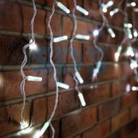 Гирлянда светодиодная Бахрома (Айсикл) 2,4х0,6м 76 LED БЕЛЫЙ белый ПВХ IP65 постоянное свечение 230В нужен блок 303-500-1 NEON-NIGHT