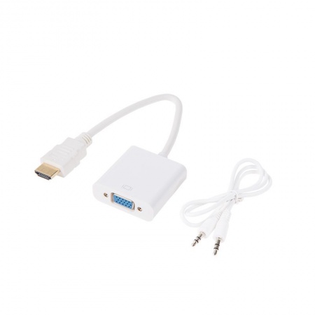 Переходник штекер HDMI - гнездо VGA, провод + шнур стерео 3,5мм REXANT