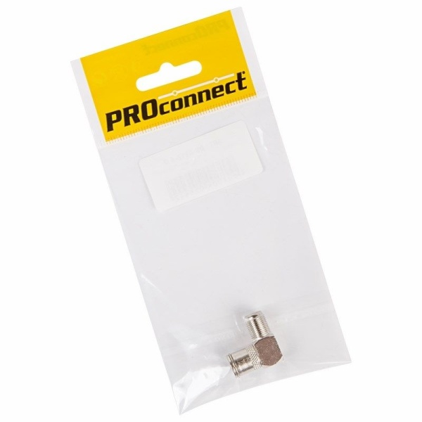 Переходник антенный, (гнездо F - гнездо TV), угловой, 1 шт. PROconnect