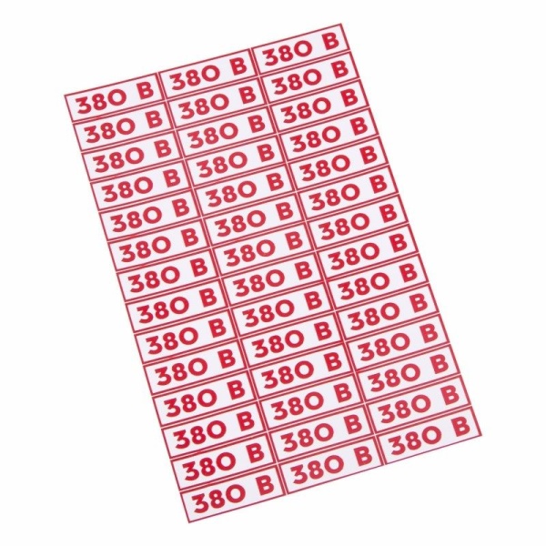 Наклейка знак электробезопасности «380 В»10х30мм (42 шт. на листе, 5 листов) REXANT