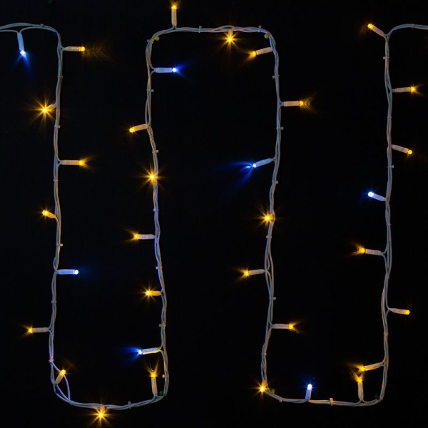 Гирлянда светодиодная Нить 20м 200 LED ЖЕЛТЫЙ белый каучук IP67 эффект мерцания 230В соединяется нужен блок 315-001 NEON-NIGHT