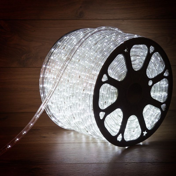 Дюралайт LED двухжильный 230В 10мм 24 LED/м БЕЛЫЙ постоянное свечение модуль 2м бухта 100м NEON-NIGHT