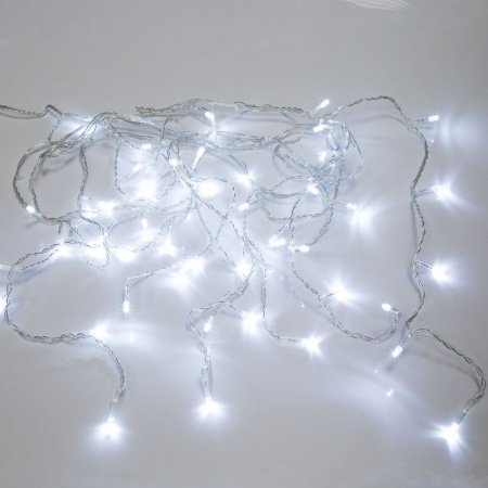 Гирлянда светодиодная Бахрома 3*0,8 м 200 LED БЕЛЫЕ, прозрачный ПВХ