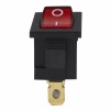 Выключатель клавишный 24В 15А (3с) ON-OFF красный с подсветкой Mini REXANT