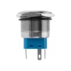 Кнопка антивандальная Ø 22 12В(LED) Б/Фикс (5с) OFF-(ON)/ON-(OFF) подсв./зеленая REXANT