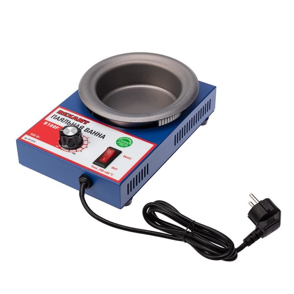 Паяльная ванна, модель R100F, 300Вт, ø100мм, 200-480 °C, бессвинцовая REXANT