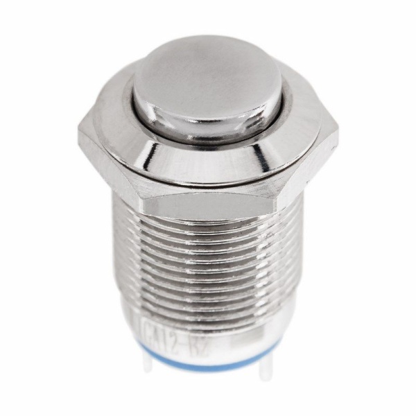 Кнопка антивандальная Ø12 Б/Фикс (2с) OFF-(ON) выпуклая (A12-B2) REXANT