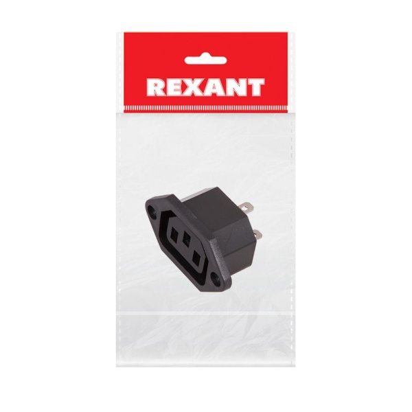 Сетевое гнездо на корпус (1 шт. ) (пакет БОПП) REXANT
