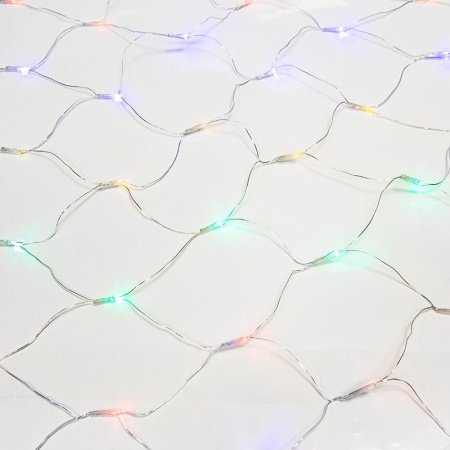 Гирлянда Сеть 1,8х1,5м, прозрачный ПВХ, 180 LED Мультиколор