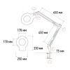 Лупа на струбцине круглая 5D с подсветкой 84 SMD LED, ø178мм, белая REXANT